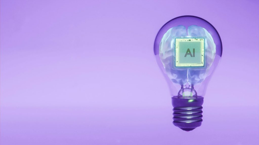 Ilustrasi kecerdasan buatan untuk analisis data dan prioritas konten